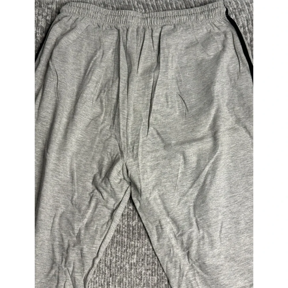 Men's Adidas Essentials 3-Stripes Cotton Joggers Pants Gray Black Sz XXL
